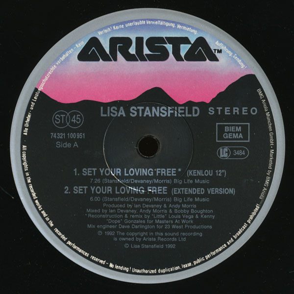 Lisa Stansfield - Set Your Loving Free / Make Love To Ya | Arista (74321-10095-1) - 2 Lisa Stansfield - Set Your Loving Free / Make Love To Ya | Arista (74321-10095-1) - 2
