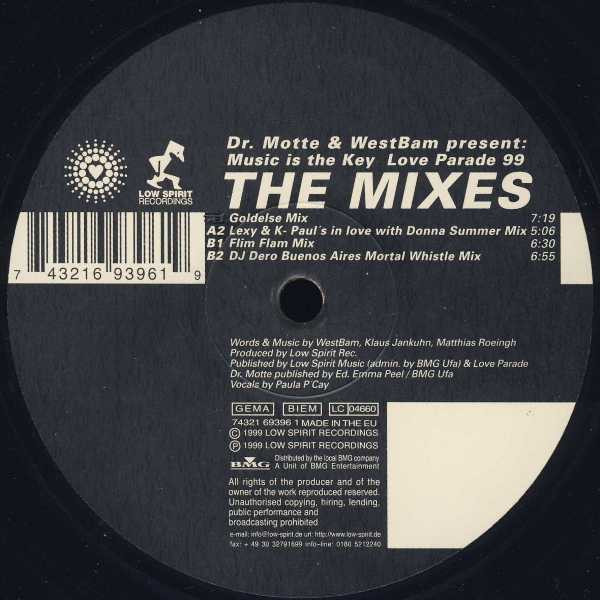 Dr. Motte & WestBam - Music Is The Key (Love Parade 99) (The Mixes) | Low Spirit Recordings (74321 69396 1) - 2
