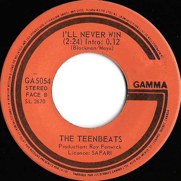 Teenbeats - I Can't Control Myself (7") [Vinyl] | Gamma (GA 5054) - 2