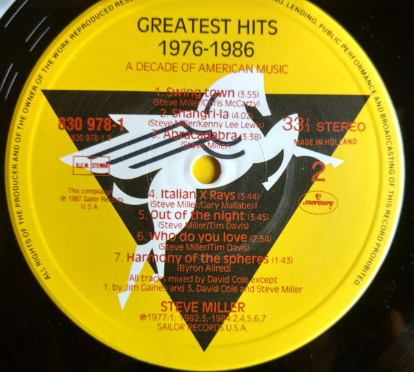 Steve Miller Band - Greatest Hits 1976-1986 | Mercury (830 978-1) - 4