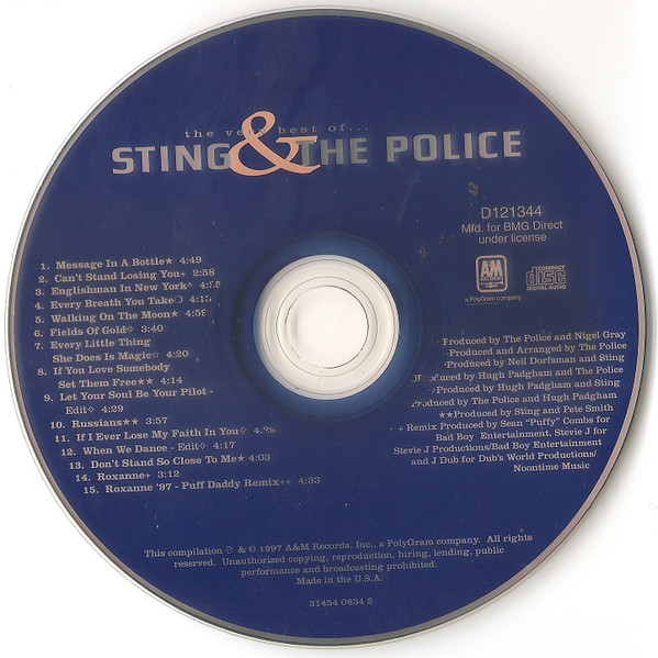 Sting & The Police - The Very Best Of... Sting & The Police | A&M Records (31454 0834 2) - 3