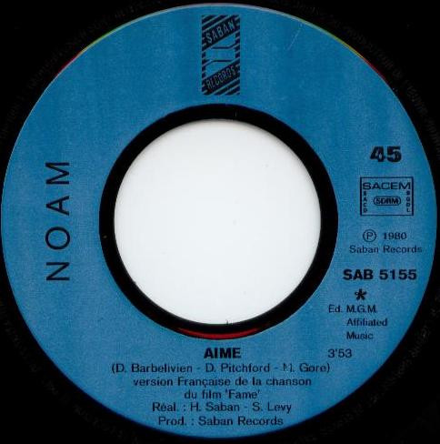 Noam - Aime "Fame" (7") [Vinyl] | Saban Records (SAB 5155) - 3
