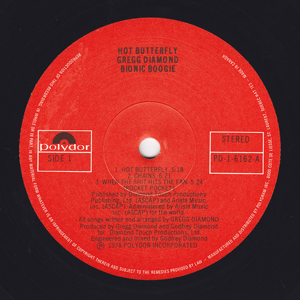 Gregg Diamond , Bionic Boogie - Hot Butterfly [Vinyl] | Polydor (PD-1-6162) - 3