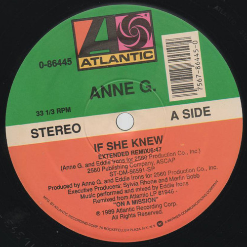 Ann G. - If She Knew | Atlantic (0-86445) - 3