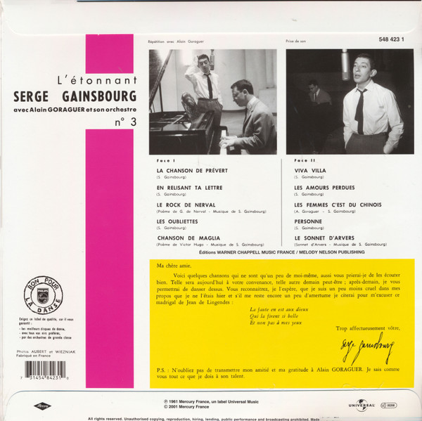 Serge Gainsbourg - L'Étonnant Serge Gainsbourg (N°3) | Philips (548 423 1) - 2 Serge Gainsbourg - L'Étonnant Serge Gainsbourg (N°3) | Philips (548 423 1) - 2