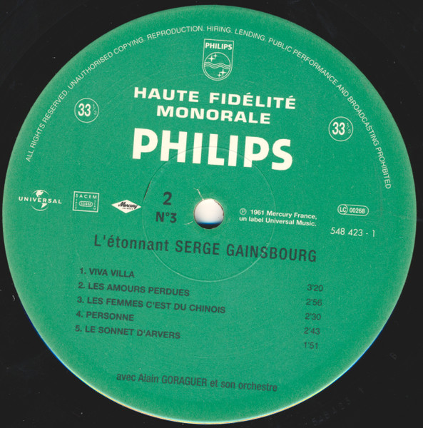 Serge Gainsbourg - L'Étonnant Serge Gainsbourg (N°3) | Philips (548 423 1) - 4 Serge Gainsbourg - L'Étonnant Serge Gainsbourg (N°3) | Philips (548 423 1) - 4