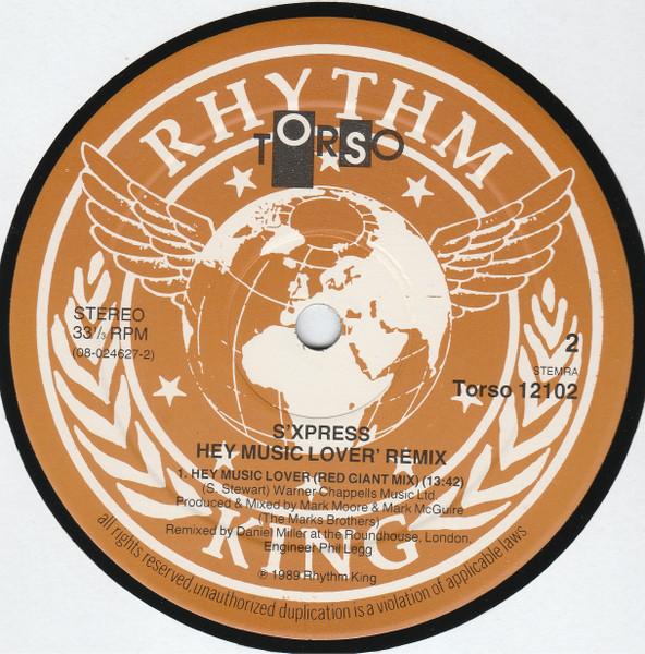 S'Express - Hey Music Lover | Torso (Torso 12102) - 4 S'Express - Hey Music Lover | Torso (Torso 12102) - 4