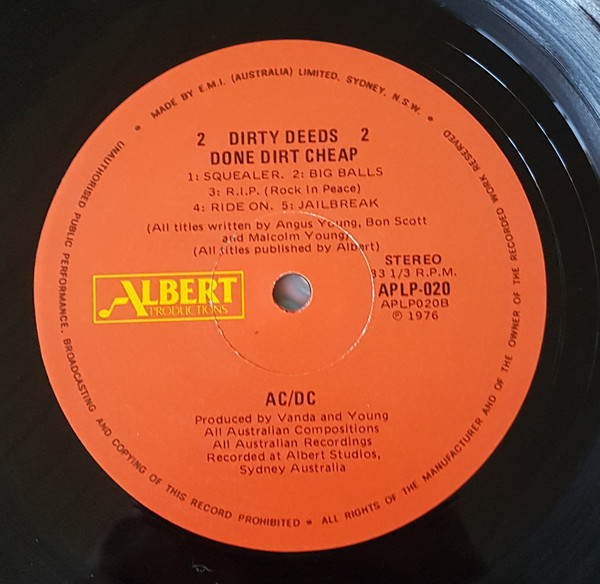 AC/DC - Dirty Deeds Done Dirt Cheap | Albert Productions (APLP.020) - 4