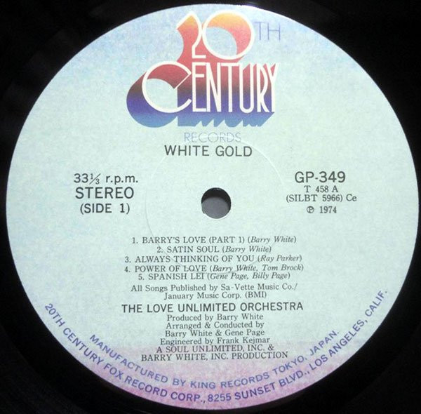 Love Unlimited Orchestra - White Gold | 20th Century Records (GP-349) - 2