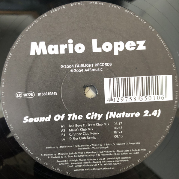 Mario Lopez - Sound Of The City (Nature 2.4) | Fairlight Records (0155010A45) - 3