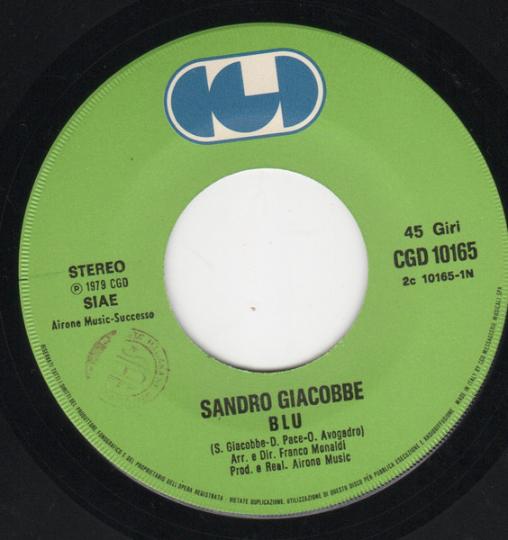 Sandro Giacobbe - Blu | CGD (CGD 10165) - 3