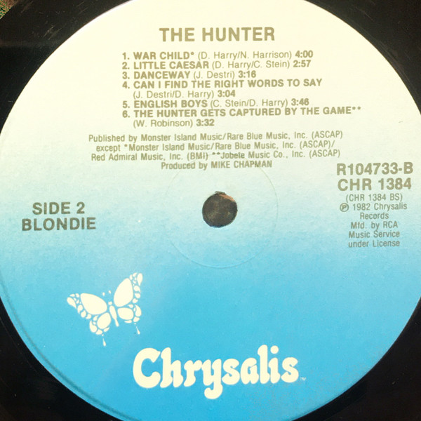 Blondie - The Hunter | Chrysalis (CHR 1384) - 4