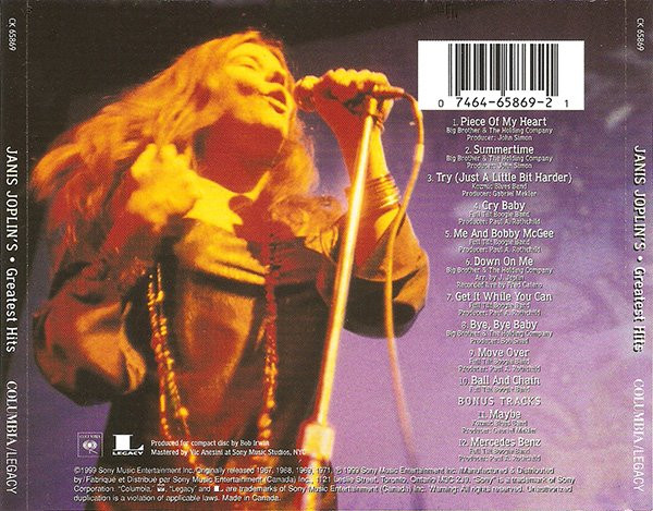 Janis Joplin - Janis Joplin's Greatest Hits | Columbia (CK 65869) - 2