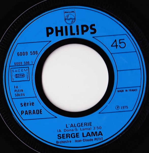Serge Lama - L'Algérie | Philips (6009 596) - 3