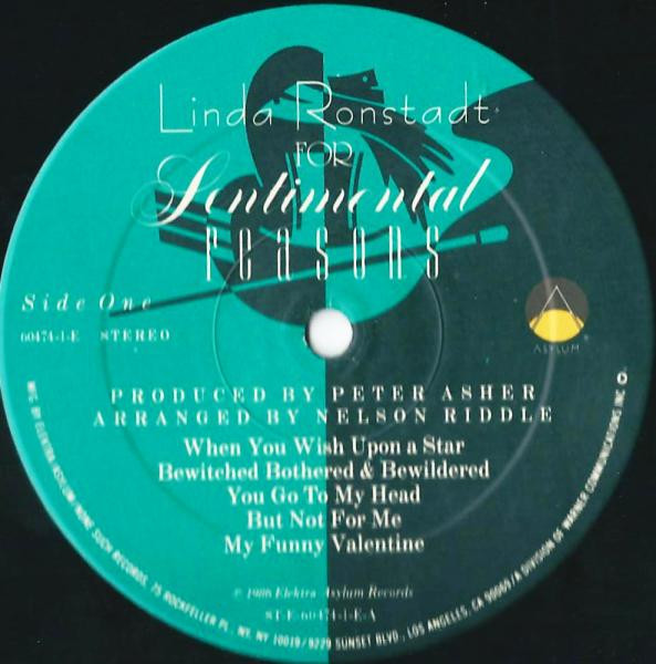 Linda Ronstadt With Nelson Riddle And His Orchestra - For Sentimental Reasons | Asylum Records (9 60474-1-E) - 3 Linda Ronstadt With Nelson Riddle And His Orchestra - For Sentimental Reasons | Asylum Records (9 60474-1-E) - 3