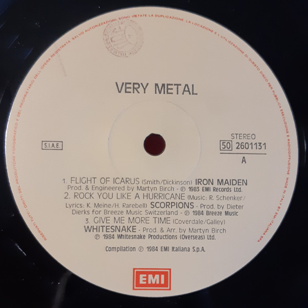 Various - Verymetal (5 Note Di Metallo) | EMI (50 2601131) - 3