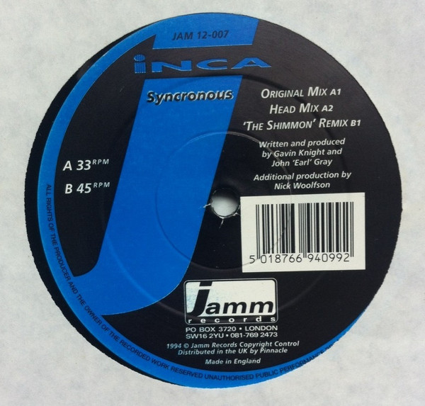 Inca - Syncronous | Jamm Records (JAM 12-007) - main