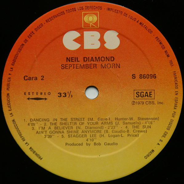 Neil Diamond - September Morn | CBS (S 86096) - 4