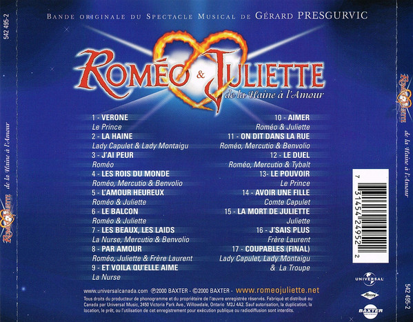 Gérard Presgurvic - Roméo & Juliette De La Haine À L'Amour | Mercury (542 495-2) - 2 Gérard Presgurvic - Roméo & Juliette De La Haine À L'Amour | Mercury (542 495-2) - 2