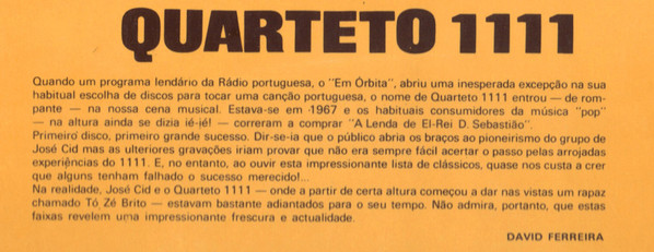 Quarteto 1111 - Quarteto 1111 | EMI (11C 072 40530) - main