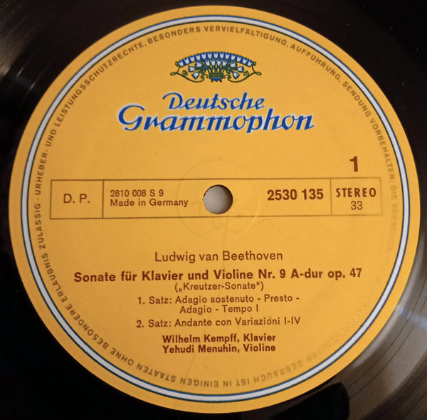 Ludwig van Beethoven , Yehudi Menuhin ∙ Wilhelm Kempff - Violinsonaten = Violin Sonatas Op. 47 »Kreutzer« ∙ Op. 30 No. 3 | Deutsche Grammophon (2530 135) - 3 Ludwig van Beethoven , Yehudi Menuhin ∙ Wilhelm Kempff - Violinsonaten = Violin Sonatas Op. 47 »Kreutzer« ∙ Op. 30 No. 3 | Deutsche Grammophon (2530 135) - 3