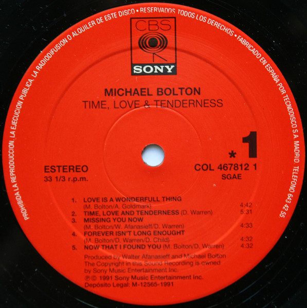 Michael Bolton - Time, Love & Tenderness | CBS/Sony (COL 467812 1) - 3
