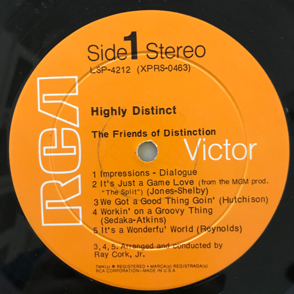 The Friends Of Distinction - Highly Distinct | RCA Victor (LSP-4212) - 3 The Friends Of Distinction - Highly Distinct | RCA Victor (LSP-4212) - 3