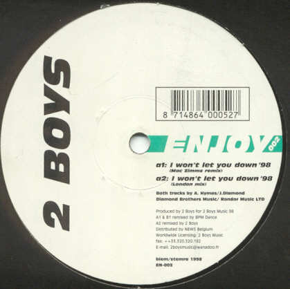 Two Boys - I Won't Let You Down '98 | Enjoy (EN 002) - main Two Boys - I Won't Let You Down '98 | Enjoy (EN 002) - main