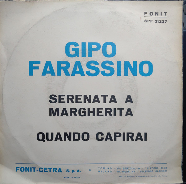 Gipo Farassino - Serenata A Margherita / Quando Capirai | Fonit (SPF 31227) - 2