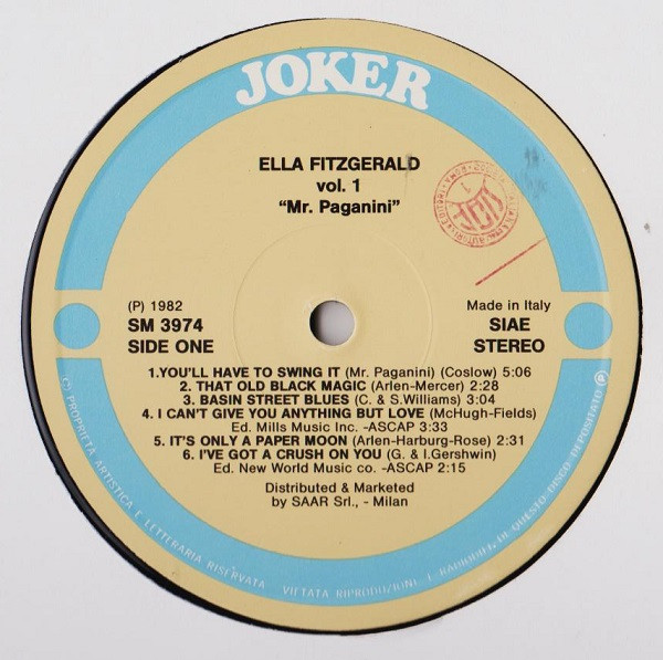 Ella Fitzgerald - Vol/1: Mr. Paganini | Joker (SM 3974) - 3 Ella Fitzgerald - Vol/1: Mr. Paganini | Joker (SM 3974) - 3