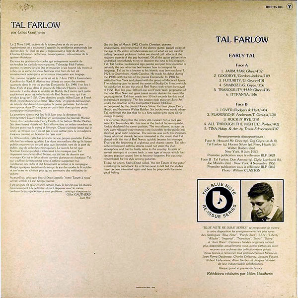 Tal Farlow - Early Tal | Blue Note (BNP 25.104) - 2 Tal Farlow - Early Tal | Blue Note (BNP 25.104) - 2