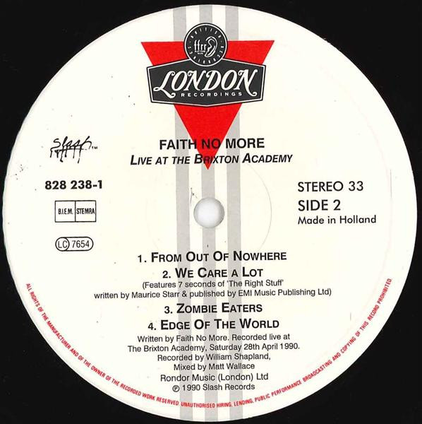Faith No More - Live At The Brixton Academy | Slash (828 238-1) - 4