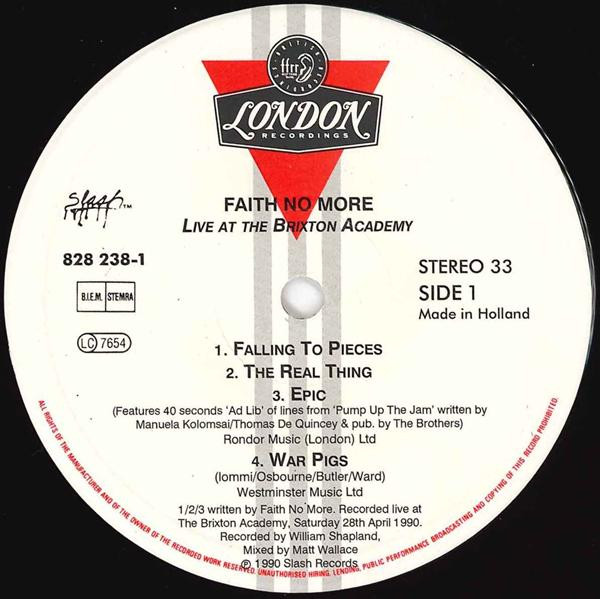 Faith No More - Live At The Brixton Academy | Slash (828 238-1) - 3