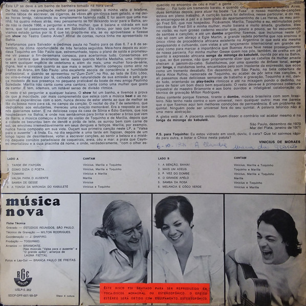 Vinicius De Moraes , Marilia Medalha , Toquinho - Como Dizia O Poeta... | Discos RGE (USLP-5.352) - 2