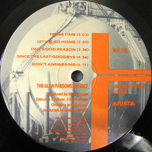 The Alan Parsons Project - Ammonia Avenue | Arista (AL8 8204) - 3 The Alan Parsons Project - Ammonia Avenue | Arista (AL8 8204) - 3