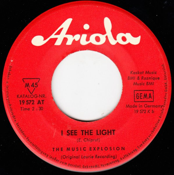 The Music Explosion - Little Bit O'Soul / I See The Light | Ariola (19 572 AT) - 4