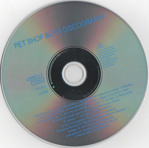 Pet Shop Boys - Discography (The Complete Singles Collection) | Parlophone (CDPMTV 3) - 3