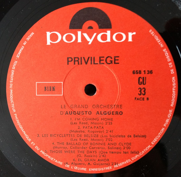 Augusto Algueró Y Su Orquesta - Eloise | Polydor (658 136) - 3 Augusto Algueró Y Su Orquesta - Eloise | Polydor (658 136) - 3
