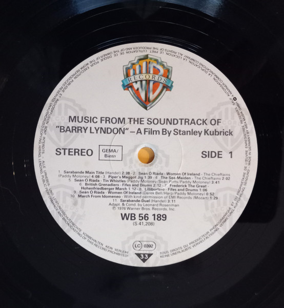 Various - Barry Lyndon | Warner Bros. Records (WB 56 189) - 3