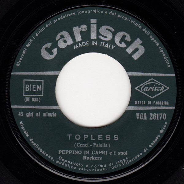 Peppino Di Capri E I Suoi Rockers - Topless | Carisch (VCA 26170) - 3