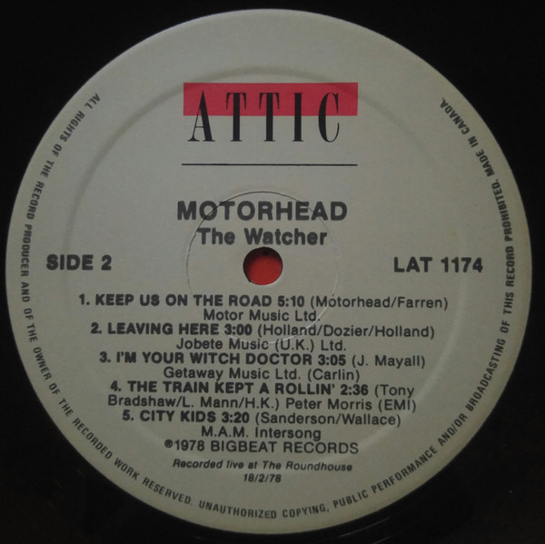 Motörhead - The Watcher | Attic (LAT 1174) - 4