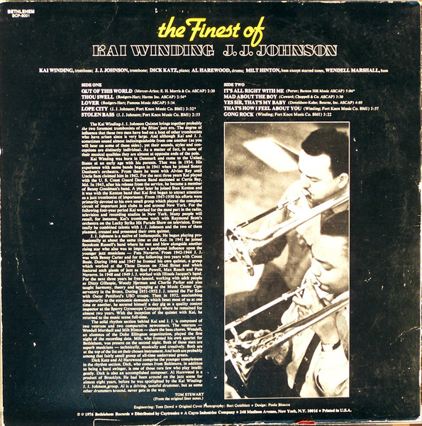 Kai Winding & J.J. Johnson - The Finest Of K & JJ | Bethlehem Records (BCP-6001) - 2 Kai Winding & J.J. Johnson - The Finest Of K & JJ | Bethlehem Records (BCP-6001) - 2