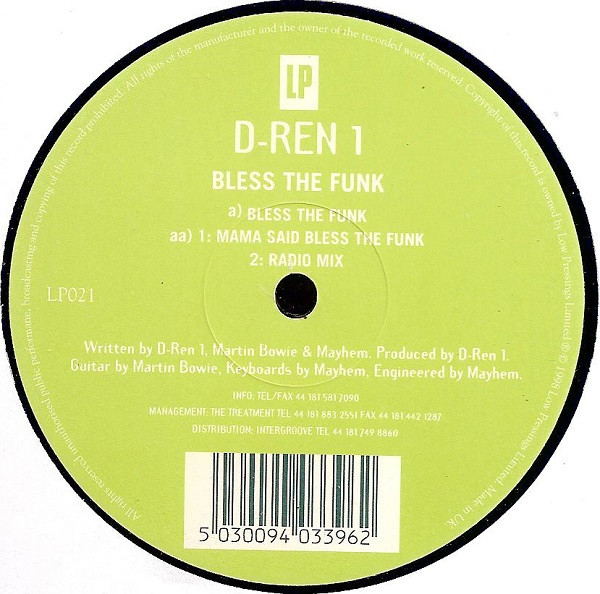 D-Ren 1 - Bless The Funk | Low Pressings (LP021)