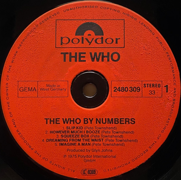 The Who - The Who By Numbers | Polydor (2480 309) - 3 The Who - The Who By Numbers | Polydor (2480 309) - 3