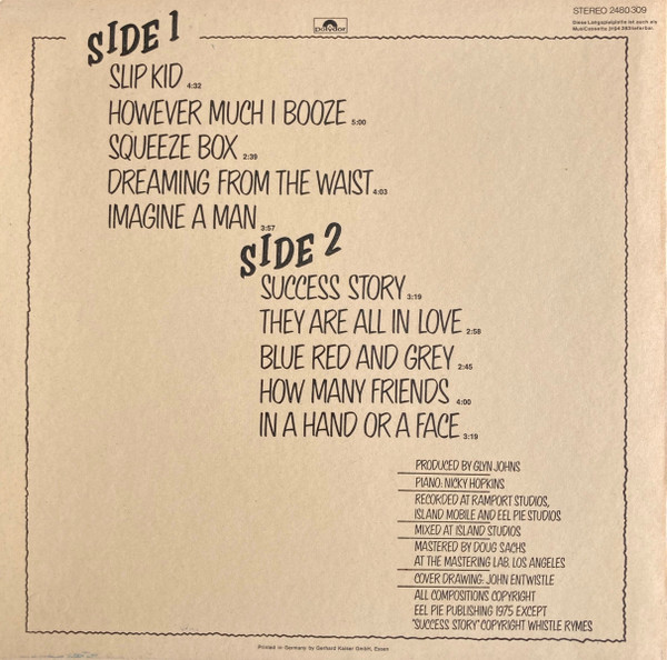 The Who - The Who By Numbers | Polydor (2480 309) - 2 The Who - The Who By Numbers | Polydor (2480 309) - 2