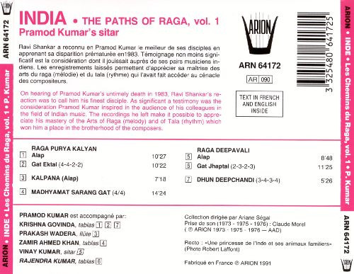 Pramod Kumar - Inde • Les Chemins Du Raga, Vol. 1 | Arion (ARN 64172) - 2 Pramod Kumar - Inde • Les Chemins Du Raga, Vol. 1 | Arion (ARN 64172) - 2