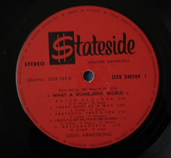 Louis Armstrong - What A Wonderful World | Stateside (SSSX 340.769) - 3 Louis Armstrong - What A Wonderful World | Stateside (SSSX 340.769) - 3