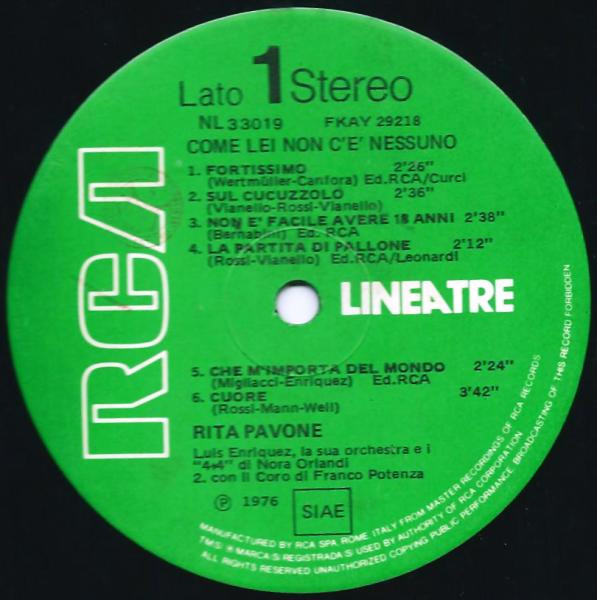 Rita Pavone - Come Lei Non C'È Nessuno | RCA (NL 33019) - 3 Rita Pavone - Come Lei Non C'È Nessuno | RCA (NL 33019) - 3