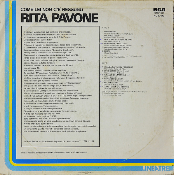 Rita Pavone - Come Lei Non C'È Nessuno | RCA (NL 33019) - 2 Rita Pavone - Come Lei Non C'È Nessuno | RCA (NL 33019) - 2