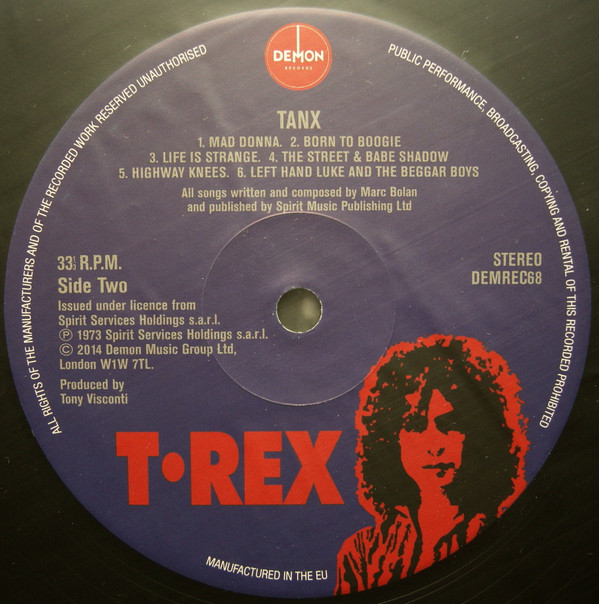 T. Rex - Tanx | Demon Records (DEMREC68) - 2 T. Rex - Tanx | Demon Records (DEMREC68) - 2